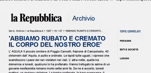La Cremazione della salma (Clik articolo)
