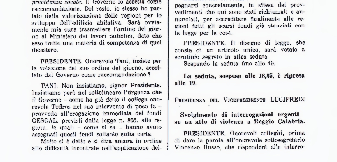 Il dibattito alla Camera (Clik testo completo)