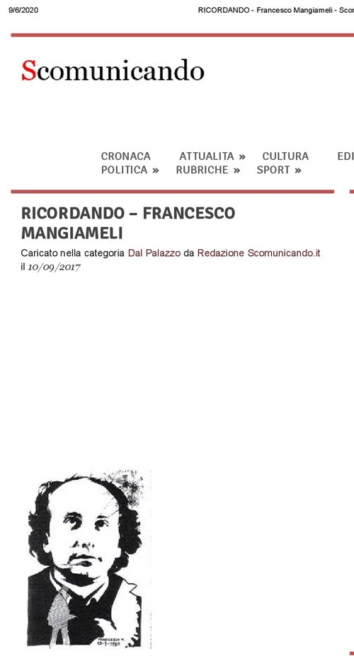Ricordando Mangiameli (Clik articolo)
